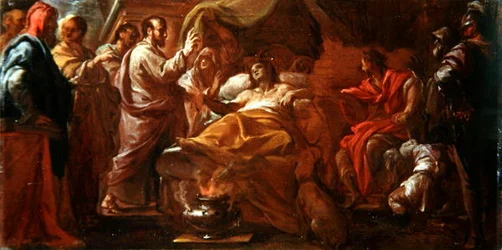 Studie für St. Matthäus, der den Sohn des Königs von Äthiopien wiederbelebt