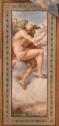Kairos (Zeit der günstigen Gelegenheit) - Zeit der Entscheidung (Kairos) Fresko von Francesco de Rossi (1510-1563) um 1544 Palazzo Vecchio, Florenz