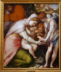 Madonna mit Kind und zwei Engeln