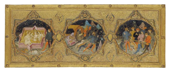 Die Geschichte von Diana und Aktäon, mit dem Heiligen Hieronymus: ein Cassone-Panel