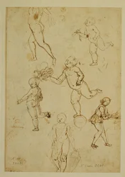 Drei Kinder; ein Putto