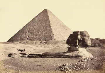 Große Pyramide von Gizeh und Sphinx, Ägypten. 19. Jahrhundert.