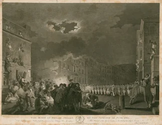 Der Aufruhr in der Broad Street, London, am 7. Juni 1780
