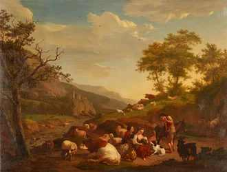 Dreiviertelporträt einer jungen Dame in Weiß