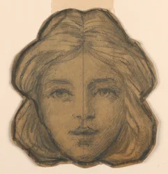 Kopf einer Frau (Entwurf für Buntglas)