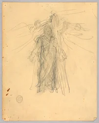 Skizze für die zentrale Figur in der Himmelfahrt