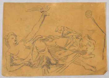 Skizze einer weiblichen Figur mit einer Taube