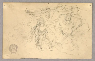 Skizze der Figurengruppe für die Himmelfahrt