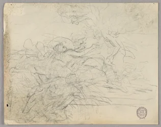 Skizze einer Figurengruppe für die Himmelfahrt