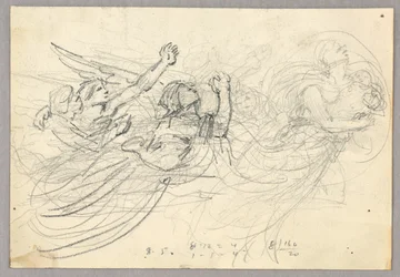 Skizze einer Figurengruppe für die Himmelfahrt