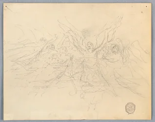 Skizze von anbetenden Engeln