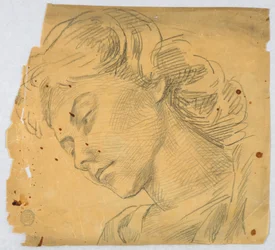 Skizze eines Frauenkopfes