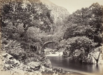Beddgelert, Pont Aberglaslyn, von unterhalb der Brücke, Nr. 2. (517)