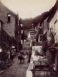 Clovelly, Das Neue Gasthaus und die Straße, 1870er Jahre