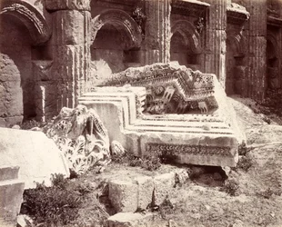 Skulpturierte Überreste im Tempel des Jupiter, Baalbek