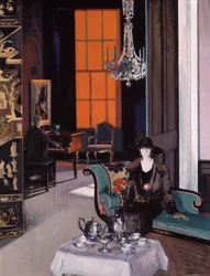 Innenraum: Der orangefarbene Vorhang, ca. 1928