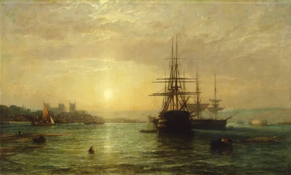 Ein Blick auf den Fluss Medway in der Dämmerung