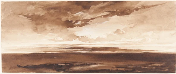 Panorama der Küste bei Sonnenuntergang