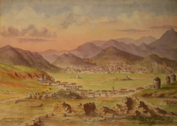 Ansicht von Smandria und Kondia auf der Insel Lemnos, Griechenland, April 1917