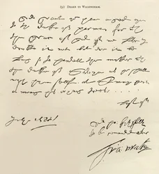Brief von Sir Francis Drake an Sir Francis Walsingham, unterzeichnet am 29. Juli 1588, veröffentlicht in 