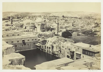 Der Teich von Hiskia, vom Turm von Hippikus, Jerusalem, 1857