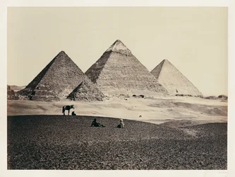 Die Pyramiden von Gizeh von Südwesten