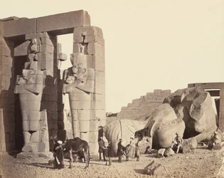 Das Ramasseum von El-Kurneh, Theben, Erste Ansicht, ca. 1857