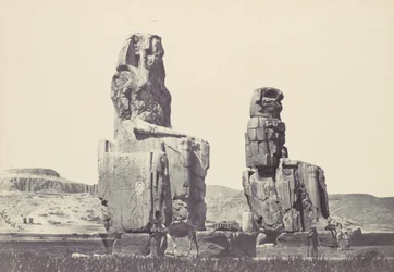 Die Statuen von Memnon. Ebene von Theben, 1857