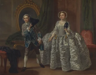 David Garrick und Mrs. Pritchard in Benjamin Hoadleys "Der misstrauische Ehemann"