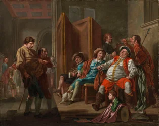 Falstaff wirbt Rekruten aus Shakespeares „Heinrich IV.“, Teil II, Akt III