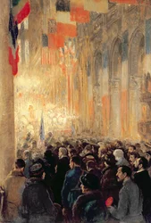Gottesdienst in Notre-Dame zum Dank für den Sieg nach dem Großen Internationalen Krieg