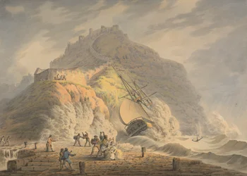 Scarborough: Schiffswrack am Fuß der Schlossklippe