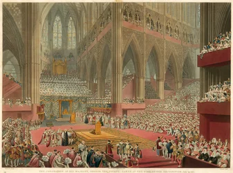Die Krönung Seiner Majestät Georg IV., aufgenommen zum Zeitpunkt der Anerkennung, 19. Juli 1821