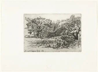 Landschaft mit einer Herde Tiere