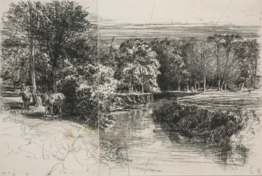 Dundrum River und die zwei Esel, 1863