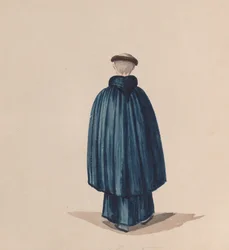 Ein Mönch des Franziskanerordens von hinten gesehen, aus einer Gruppe von Zeichnungen, ca. 1848