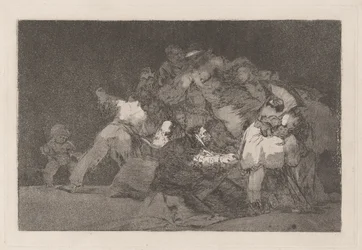 Disparate general (Allgemeine Torheit), auch bekannt als Unas de Gato y Habito de Beato (Die Krallen einer Katze und das Gewand eines Gläubigen), aus der Serie Los disparates (Los proverbios)