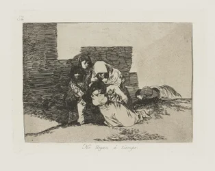 No llegan a tiempo. (Sie kommen nicht rechtzeitig.), pl. 52 aus der Serie Los desastres de la guerra (Die Schrecken des Krieges)