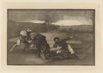 Eine andere Art zu jagen zu Fuß, Platte 2 aus La tauromaquia