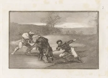 Eine andere Art zu jagen zu Fuß, Platte 2 aus La tauromaquia