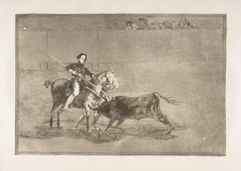 Tafel 22 aus der Tauromaquia: Männlicher Mut der berühmten Pajuelera in [der Arena] bei..., 1816