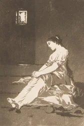 Tafel 32 aus Los Caprichos: Weil sie empfänglich war, 1799