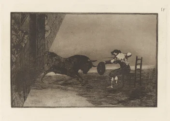 Temeridad de Martincho en la plaza de Zaragoza (Der Mut von Martincho in der Arena von Saragossa), Tafel 18 aus La tauromaquia