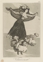 Volaverunt. (Sie sind geflogen.), Platte 61 aus der Serie Los caprichos