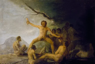 Kannibalen genießen menschliche Überreste, ca. 1800-08