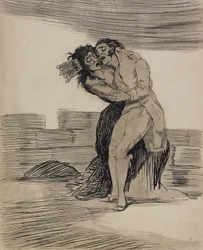 Sich umarmender Mann und Frau
