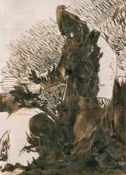 Personen verneigen sich vor einem Mönch