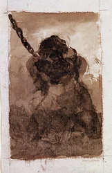 Silhouette eines gefesselten Gefangenen