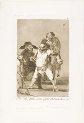 Verstehst du? ... nun, wie ich sage... eh! Pass auf! sonst..., Tafel 76 aus Los Caprichos