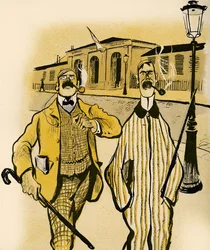 Zwei Engländer gehen an einer Leichenhalle vorbei, 1903
